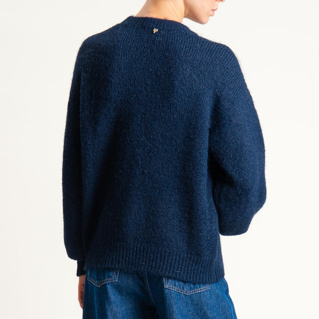 Philia Loft-Maglia fantasia floreale misto lana - blu
