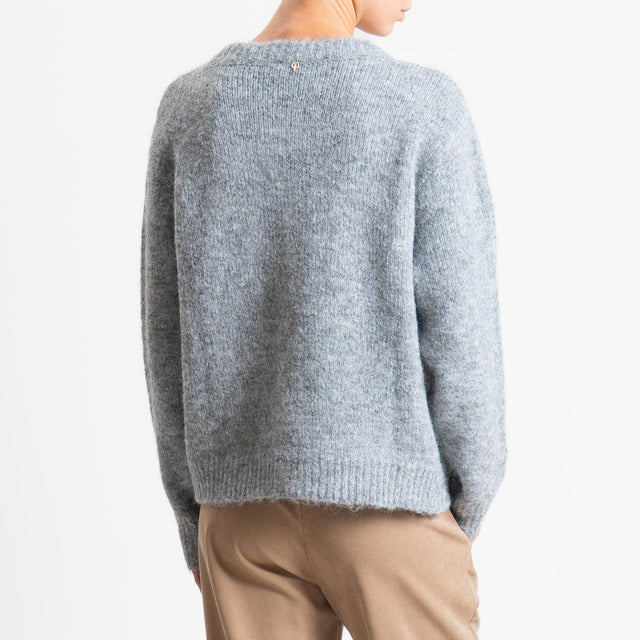 Philia Loft-Maglia misto lana con ricami - grigio