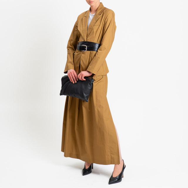 Philia Loft-Gonna pieghe in popeline di cotone - cognac