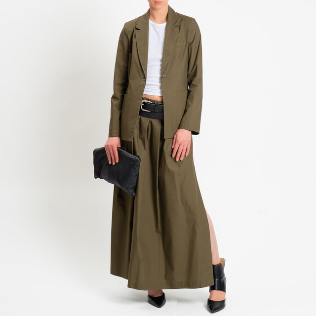 Philia Loft-Gonna pieghe in popeline di cotone - militare