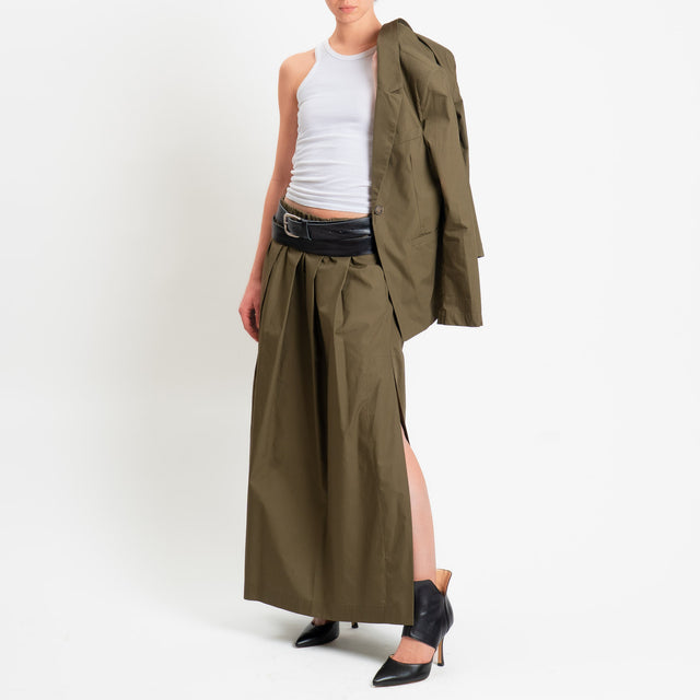 Philia Loft-Gonna pieghe in popeline di cotone - militare