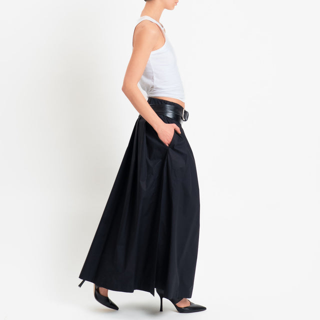 Philia Loft-Gonna pieghe in popeline di cotone - nero