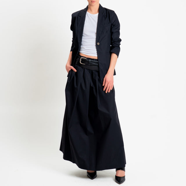 Philia Loft-Gonna pieghe in popeline di cotone - nero