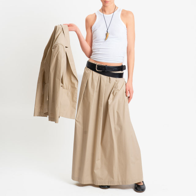 Philia Loft-Gonna pieghe in popeline di cotone - sabbia