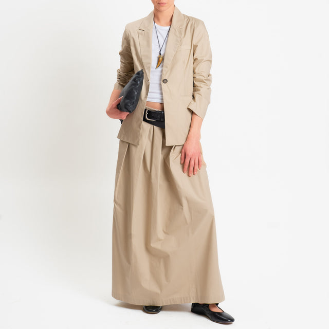 Philia Loft-Gonna pieghe in popeline di cotone - sabbia