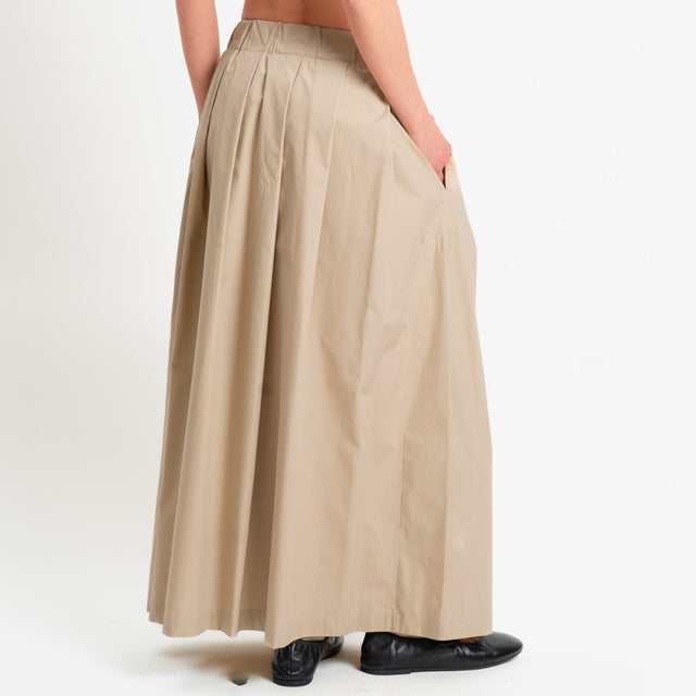 Philia Loft-Gonna pieghe in popeline di cotone - sabbia