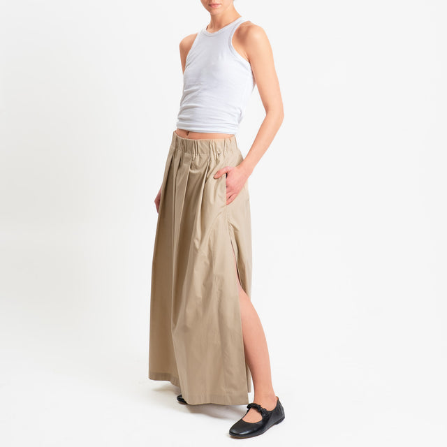 Philia Loft-Gonna pieghe in popeline di cotone - sabbia