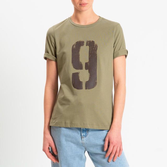 Philia Loft-T-shirt stampa n.9 - salvia/moro