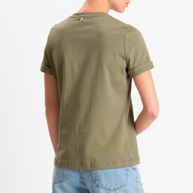 Philia Loft-T-shirt stampa n.9 - salvia/moro