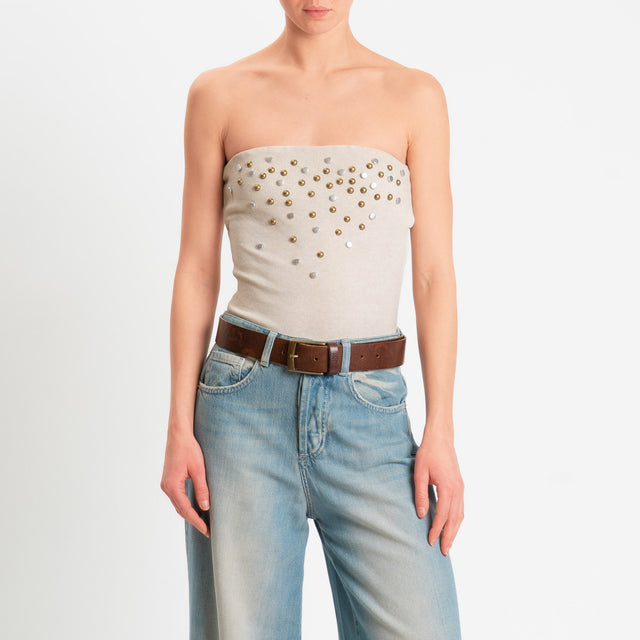 Philia Loft-Boby a costine con borchie - sabbia