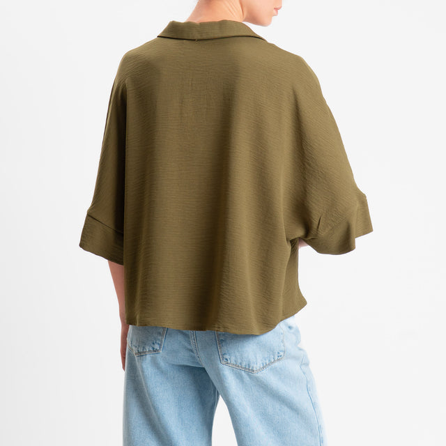Philia Loft-Blusa scollo v - militare