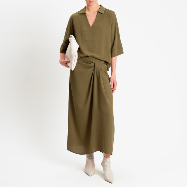 Philia Loft-Gonna con ripresa davanti elastico dietro - militare