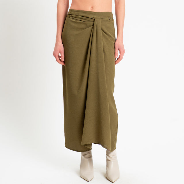 Philia Loft-Gonna con ripresa davanti elastico dietro - militare