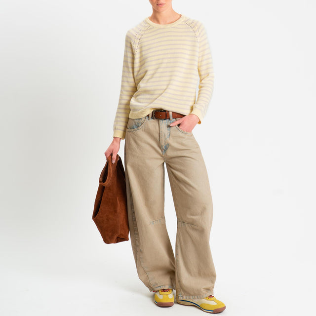 Philia Loft-Jeans barrel wide leg fit maltinto - denim sabbia