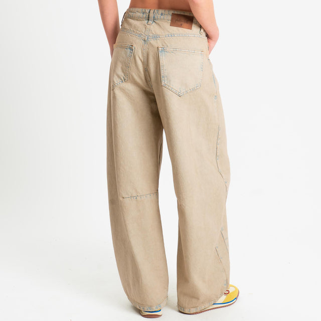 Philia Loft-Jeans barrel wide leg fit maltinto - denim sabbia