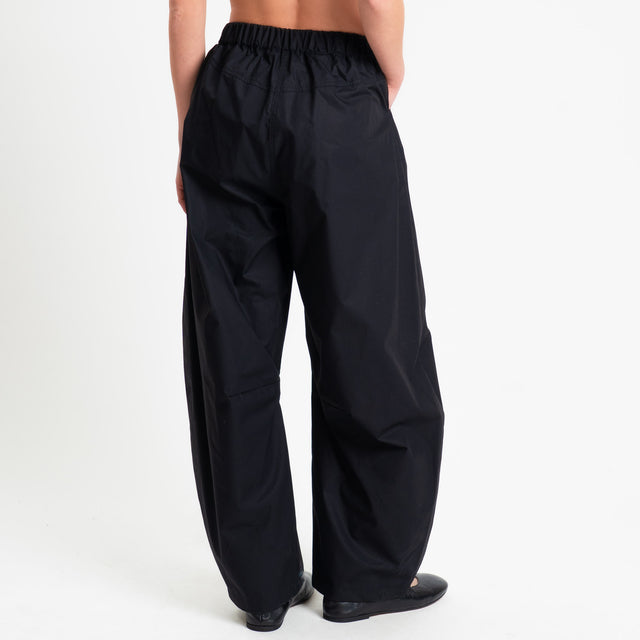 Philia Loft-Pantalone barrel in popeline di cotone - nero