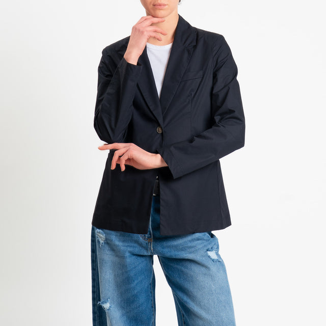 Philia Loft-Giacca un bottone in popeline di cotone - nero