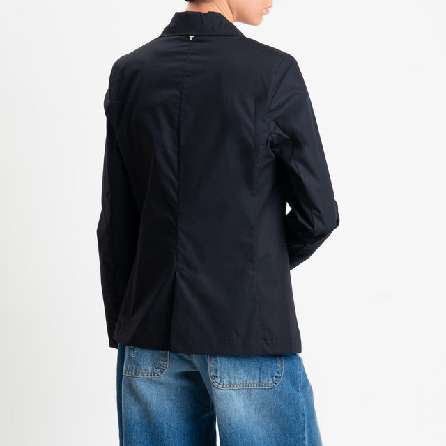 Philia Loft-Giacca un bottone in popeline di cotone - nero