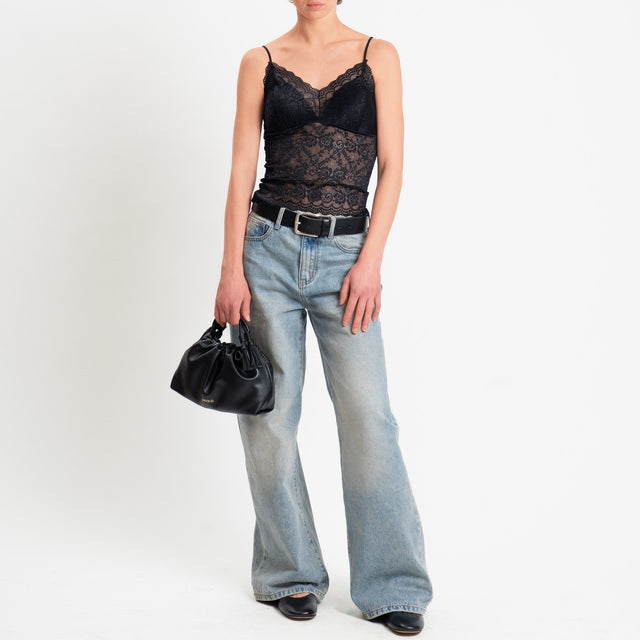 Philia Loft-Top in pizzo elasticizzato - nero