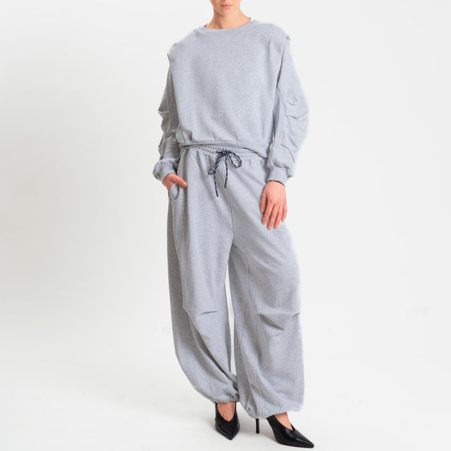 Philia Loft-Felpa con arricciatura sulle maniche - grigio