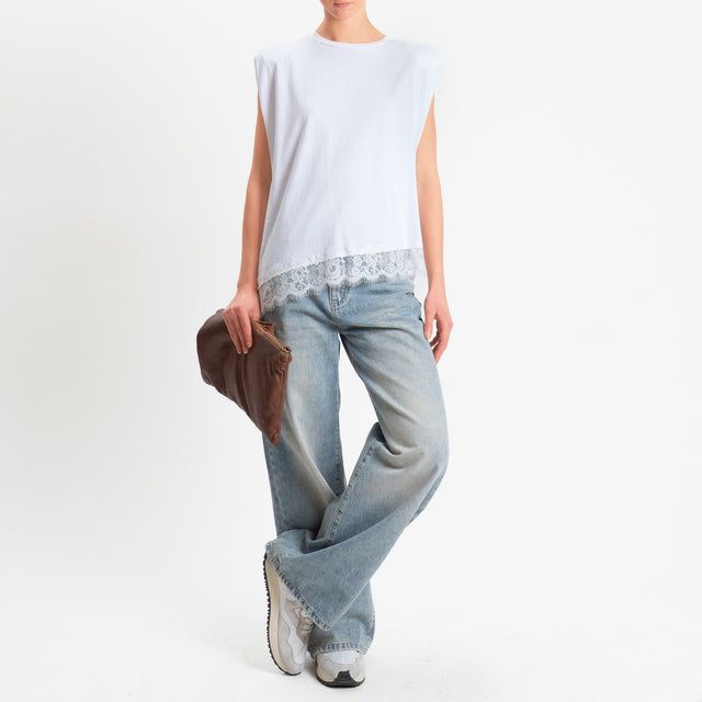 Philia Loft-T-shirt smanicata con spalline - bianco