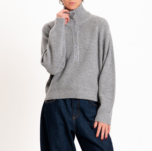 Philia loft-Maglia 100% LANA a coste - grigio