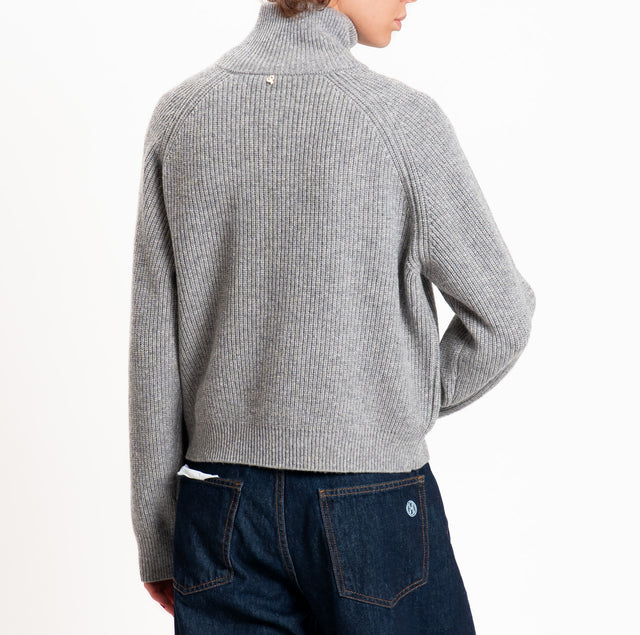 Philia loft-Maglia 100% LANA a coste - grigio