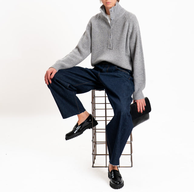 Philia loft-Maglia 100% LANA a coste - grigio
