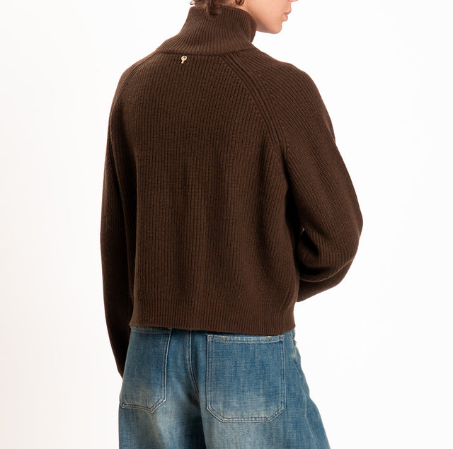 Philia loft-Maglia 100% LANA a coste - moro