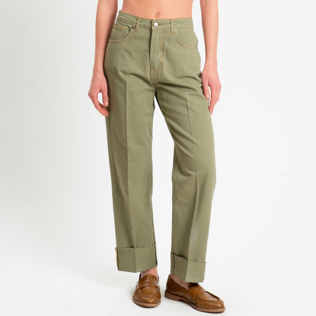 Philia Loft-Jeans taglio vivo straight fit - militare