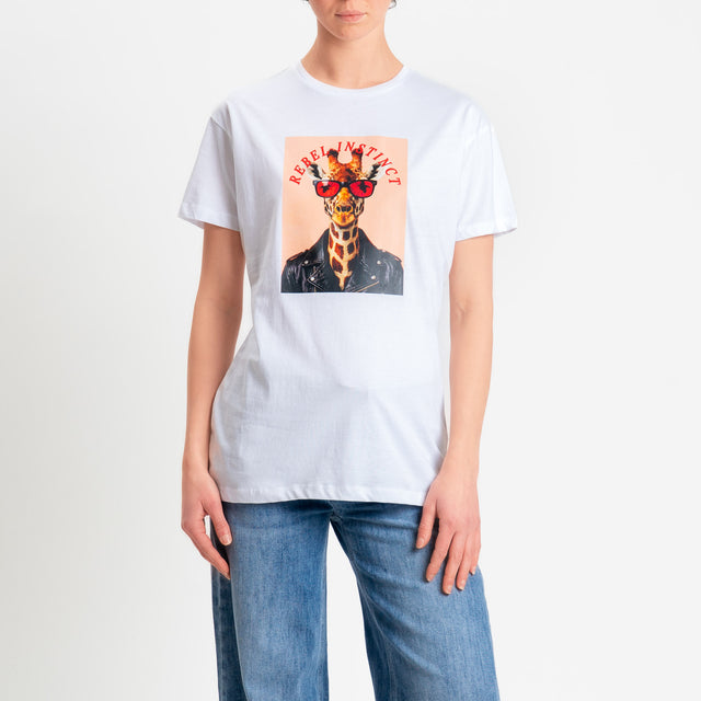 Philia Loft-T-shirt stampa giraffa - bianco