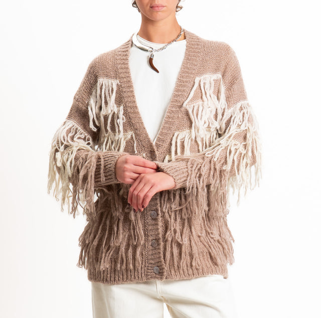 Philia loft-Cardigan mohair con frange - cacha