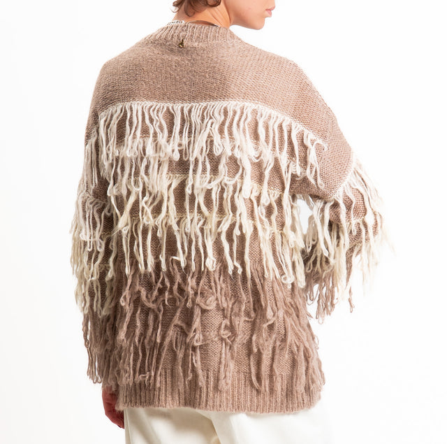 Philia loft-Cardigan mohair con frange - cacha