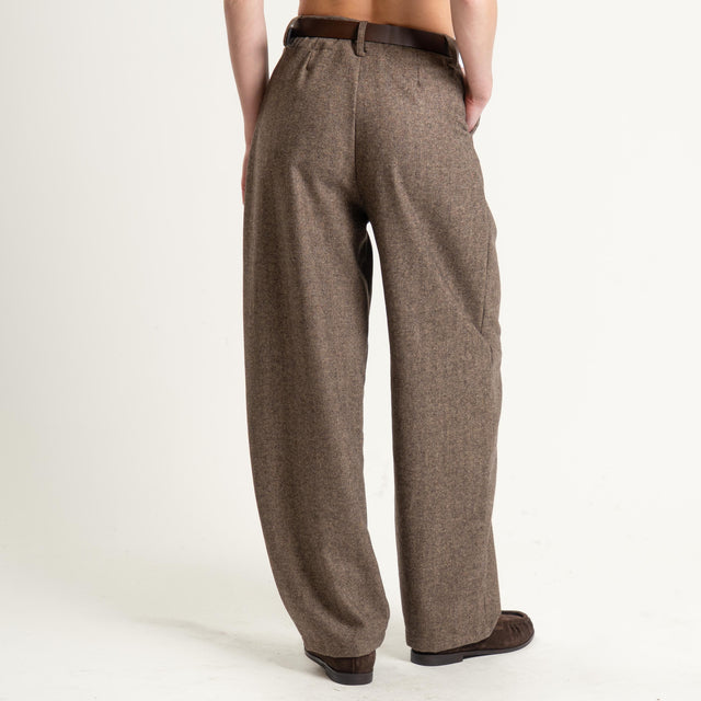 Philia Loft-Pantalone spinata con cintura - beige/moro