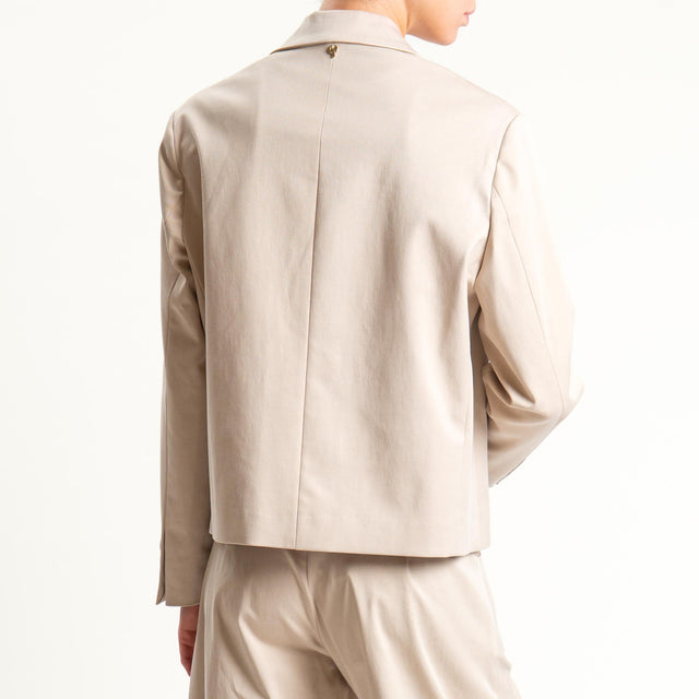 Philia Loft-Giacca 3/4 con spalline tessuto elasticizzato super comfort - beige