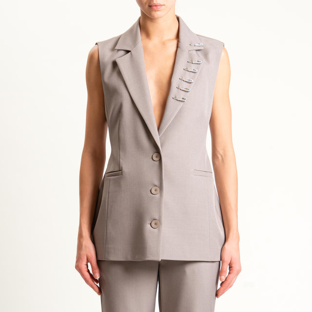 Philia Loft -Gilet con spille - fango