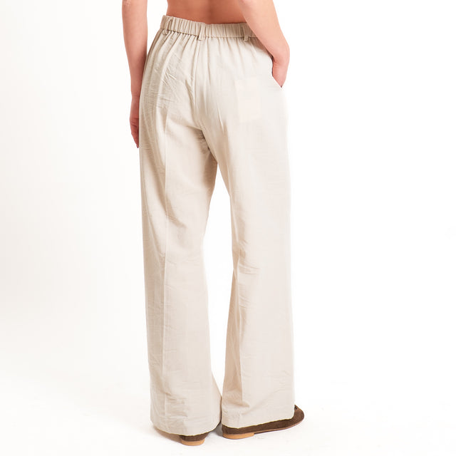 Philia Loft-Pantalone elastico dietro - beige