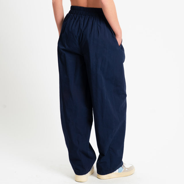 Philia Loft-Pantalone balloon elastico in vita - blu