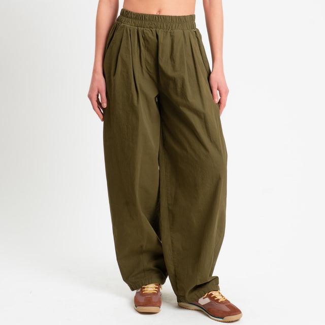 Philia Loft-Pantalone balloon elastico in vita - militare
