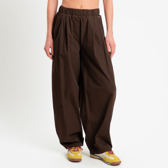 Philia Loft-Pantalone balloon elastico in vita - moro