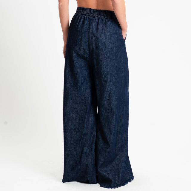 Philia Loft-Jeans tela slegata elastico in vita - denim blu