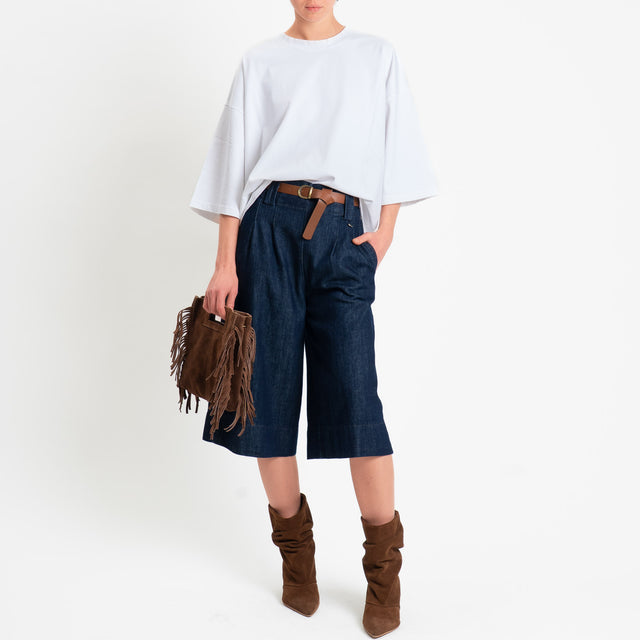 Philia loft-Bermuda jeans tela slegata elastico di - denim blu