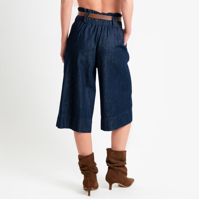 Philia loft-Bermuda jeans tela slegata elastico di - denim blu