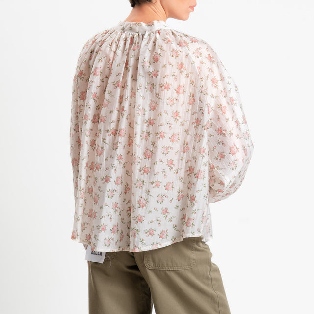 Philia Loft-Camicia fantasia provenzale in lyocell - burro/rosa
