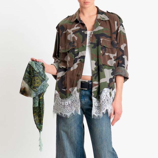 Philia Loft-Camicia VINTAGE over con foulard - camouflage