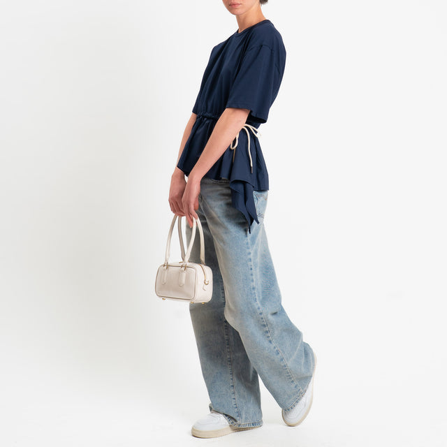 Philia Loft-T-shirt doppio tessuto con coulisse - blu