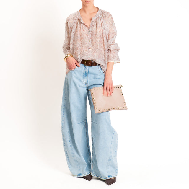 Philia Loft-Camicia mussola lyocell fantasia - rosa