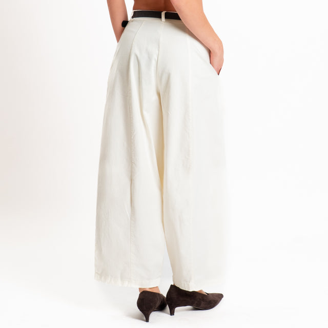 Philia loft-Pantalone barrel con cintura - latte