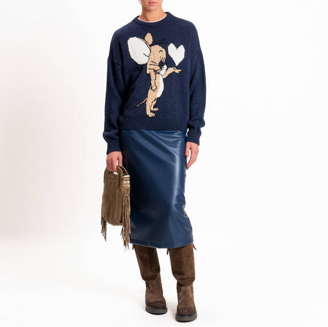Philia loft-Maglia cartoons misto alpaca - blu