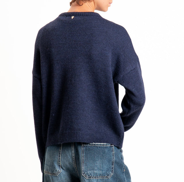 Philia loft-Maglia cartoons misto alpaca - blu